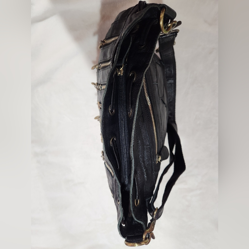 Amerileather Black Leather Shoulder Bag, NWT - Picture 10 of 12